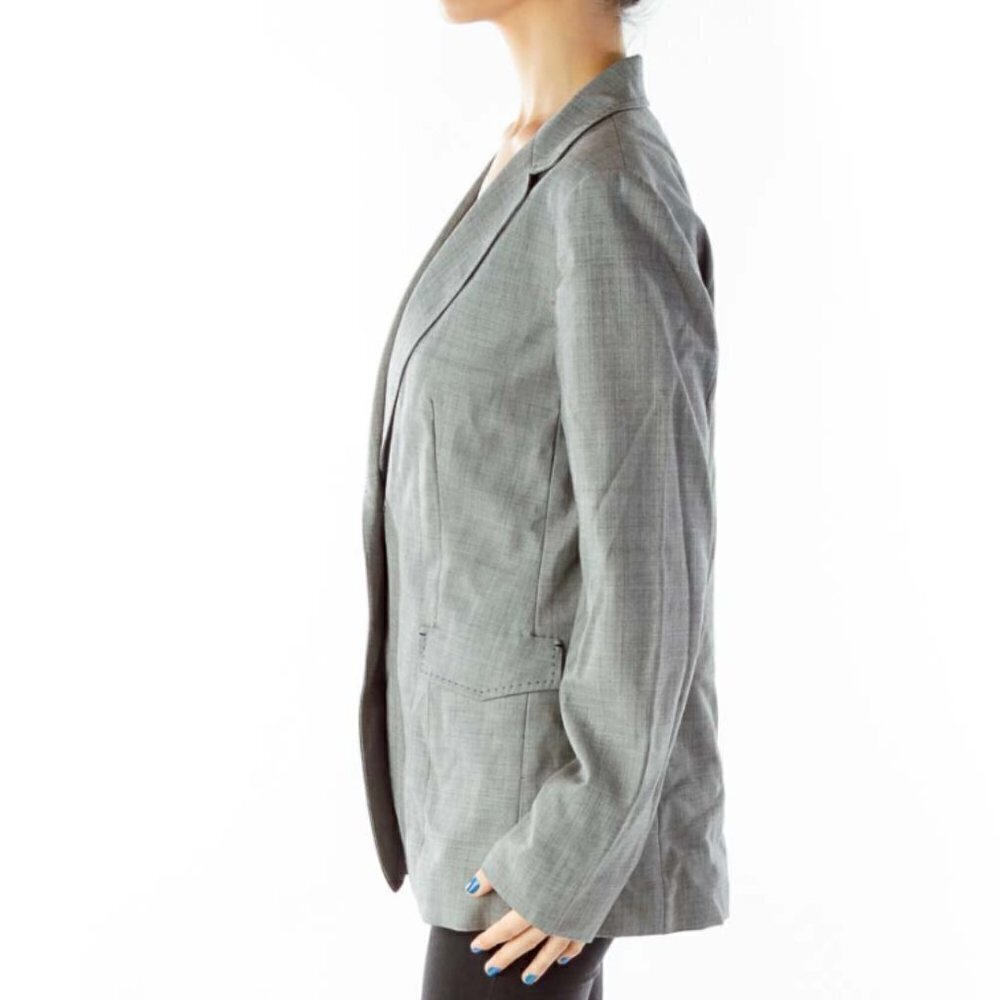 Elie Tahari Gray Wool Blazer - Picture 2 of 3